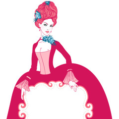 Beautiful young lady (Baroque, Marie Antoinette style)