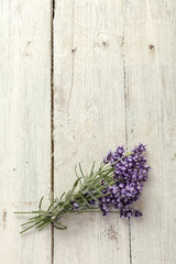Lavender bunch on old board