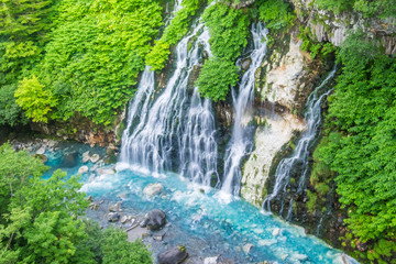Shirogane falls, waterfall at Biei, Japan