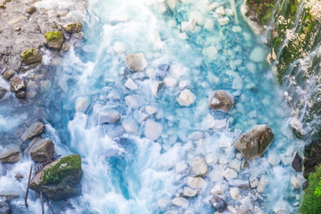 Aerial view of Blue stream flowing