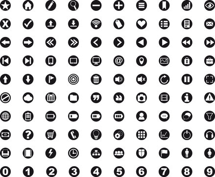 100 Icons Web Round Black