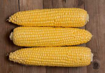 corn on the wooden background