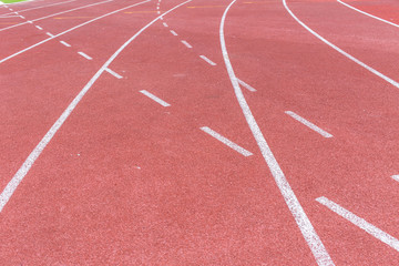 running track, sport field with lane line.
