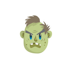 Zombie head scary emotion icon isolated on white background. Halloween avatar simple gradient vector.