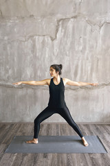 Woman practicing yoga in various poses