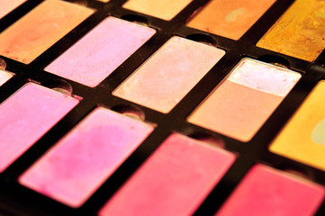 make up kit. Soft focus. Focus at central point. Used toning of the photo