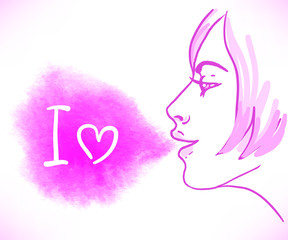 Abstract vector watercolor background.