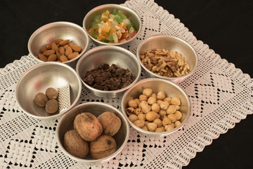 Panpepato ingredients. Typical Italian sweet.