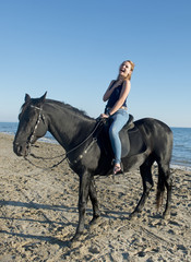 Fototapeta na wymiar woman and horse