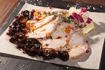 meat appetizer with pickled onions