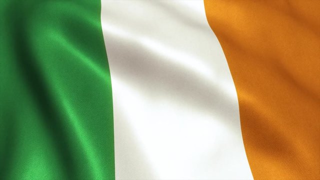 Ireland Flag. Seamless Looping Animation. 4K High Definition Video