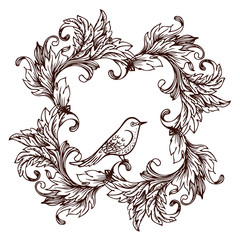 Fototapeta premium Crest with vintage style design elements, use for logo, frame