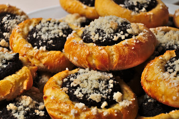 Homemade cakes with poppy seeds
