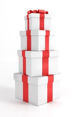 Pile of Gift Boxes Isolated
