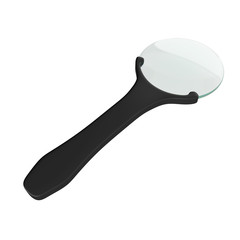 Magnifying glass isolated on a white background, 3D rendering