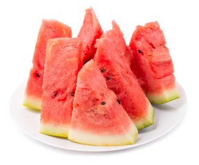 Water melon segments in a plate