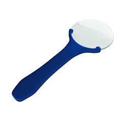 Magnifying glass isolated on a white background, 3D rendering