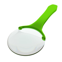 Magnifying glass isolated on a white background, 3D rendering