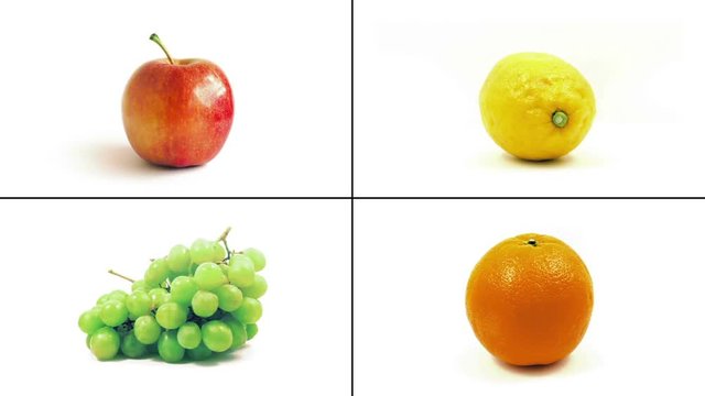 Isolated Fruits Rotating Montage