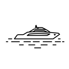 Fototapeta na wymiar Flat linear motor yacht illustration