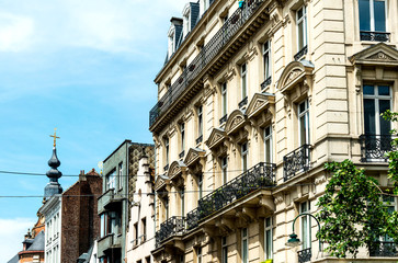 Fototapeta premium Street view of Buildings around city night, one of the most popu