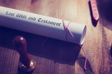 Notary public wax stamp and testament