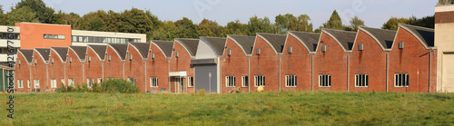 "Panorama Industriehalle mit Sheddach" Stockfotos und lizenzfreie