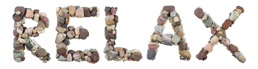 RELAX word with Sea Stones