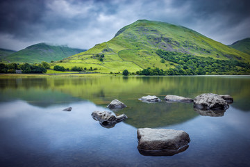 Stones in Water at the Shore of Cumbrian Lake