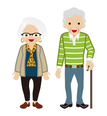 Senior couple - Cane