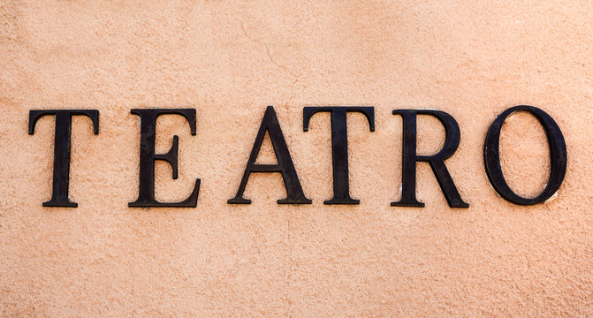 Teatro, letrero, r&oacute;tulo, Almagro, Ciudad Real