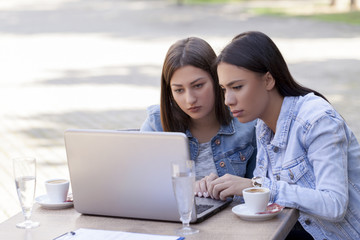 Young business woman on coffee break