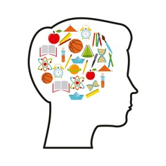 head human profile thinking vector illustration design