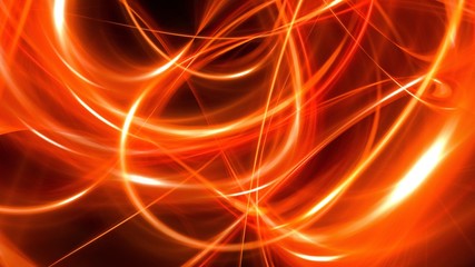 Colorful abstract  background. Glow lines. Curve lightings streaks on black background