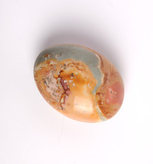 Flint gemstone on white