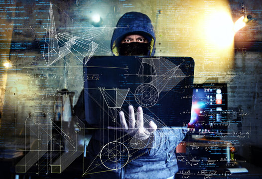 dangerous hacker stealing data -industrial espionage concept