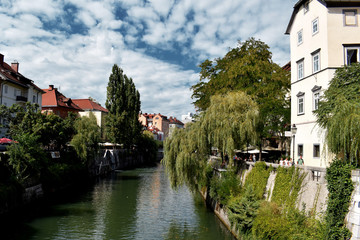 Fototapeta na wymiar View on Ljubljanica river