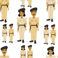 seamless pattern Indian policeman and a woman police officer.