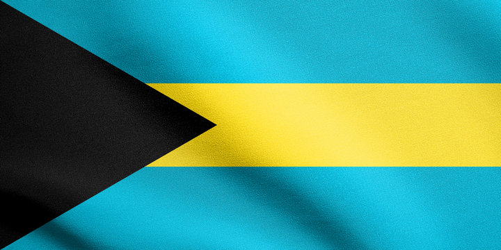 Flag of Bahamas waving with fabric texture