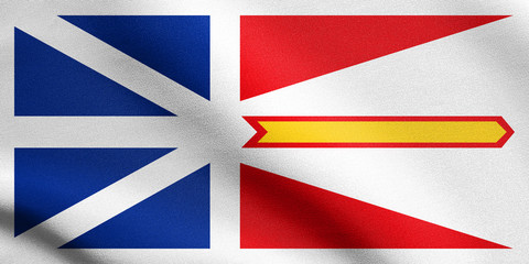 Newfoundland and Labrador flag wavy fabric texture