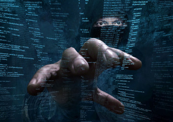 dangerous hacker stealing data -concept