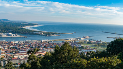 Fototapeta na wymiar Aerial view on the center of Viana do Castelo