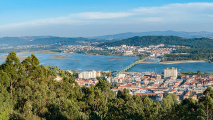 Fototapeta na wymiar Aerial view on the center of Viana do Castelo