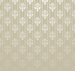 Silver wallpaper. Classic vintage background. Vector art.
