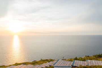 Skyline Trail look-off at sunset (French Mountain, Cape Breton, Nova Scotia, Canada)