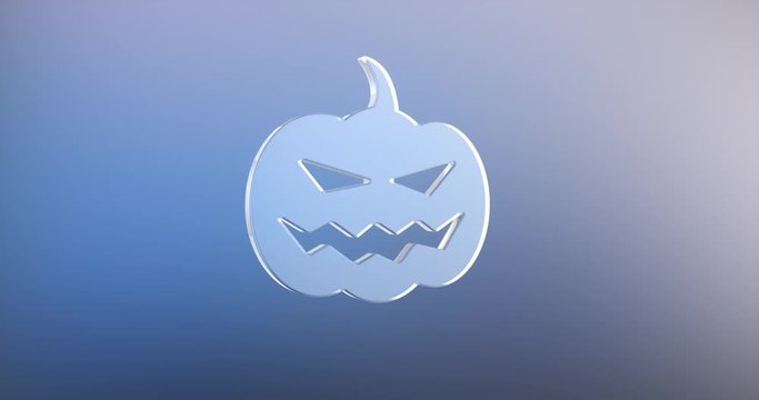 Animated Halloween Pumpkin Glass 3d Icon Loop Modules for edit with alpha matte
