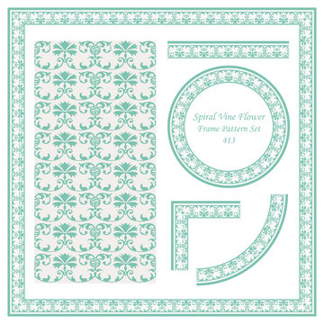 Vintage Border Pattern 413 Nature Spiral Vine Flower