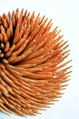 Bamboo toothpicks. Close-up. Bamboo toothpicks swirl