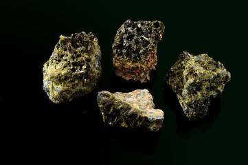 Uvarovite an emerald green variety of garnet, containing chromium, photo toned 
