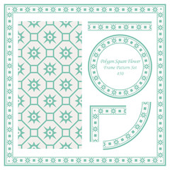 Vintage Border Pattern 450 Polygon Square Cross Flower